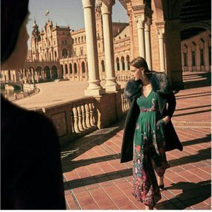 Anthropologie Andalusia Jumpsuit - Teal Floral